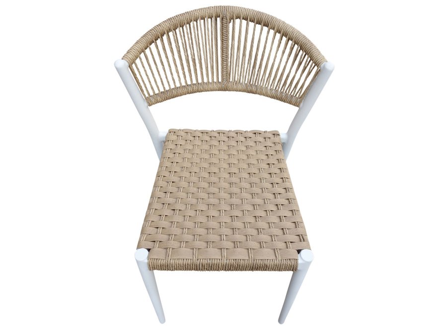 HOUSE OF SANDER Astrid spisebordsstol - natur polyrattan og hvid aluminium