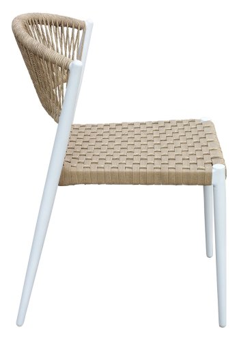 HOUSE OF SANDER Astrid spisebordsstol - natur polyrattan og hvid aluminium