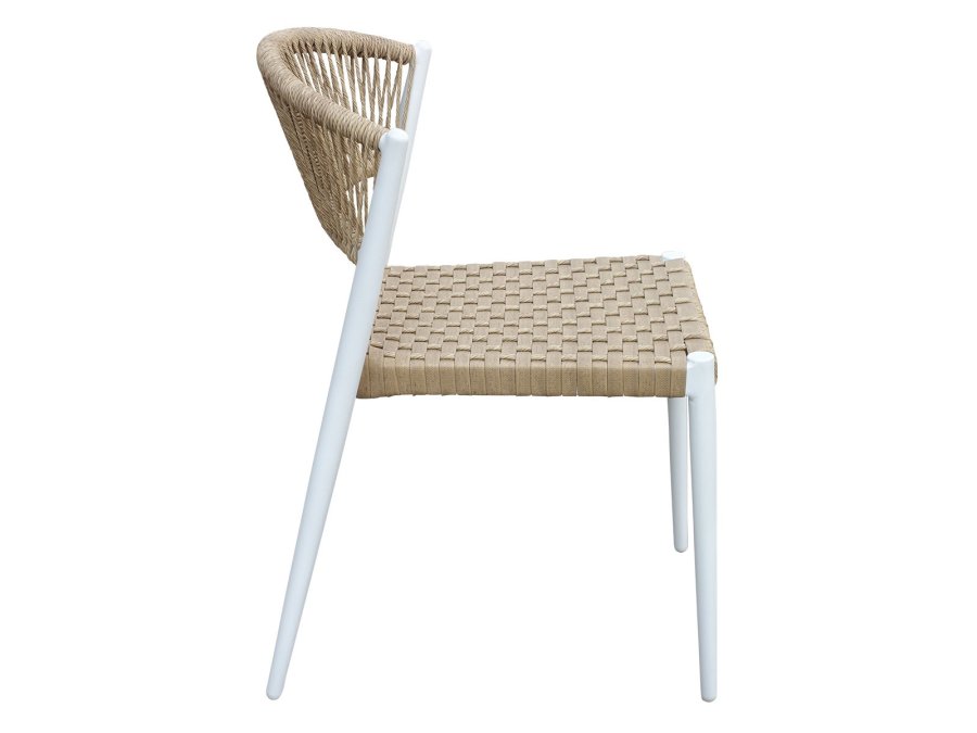 HOUSE OF SANDER Astrid spisebordsstol - natur polyrattan og hvid aluminium