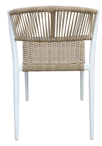 HOUSE OF SANDER Astrid spisebordsstol - natur polyrattan og hvid aluminium