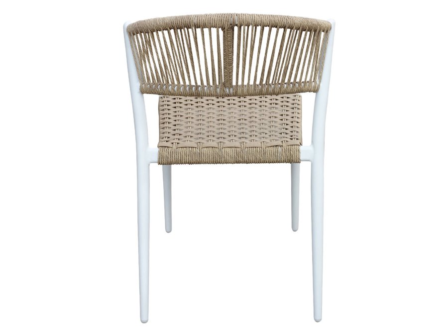 HOUSE OF SANDER Astrid spisebordsstol - natur polyrattan og hvid aluminium