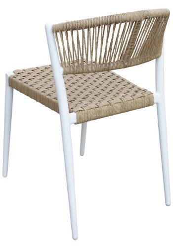 HOUSE OF SANDER Astrid spisebordsstol - natur polyrattan og hvid aluminium