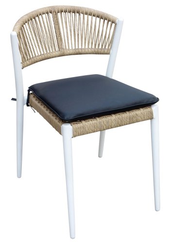 HOUSE OF SANDER Astrid spisebordsstol - natur polyrattan og hvid aluminium