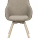ROWICO Alison spisebordsstol, drejelig, m. armln - mrk beige stof og hvidpigmenteret egetr
