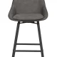 ROWICO Alison barstol, drejelig, m. rygln og fodsttte - gr mikrofiber og sort metal