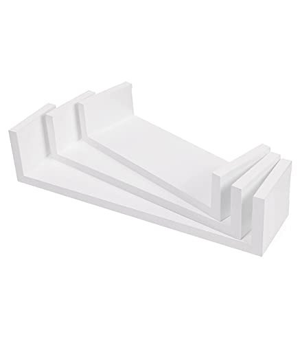 SONGMICS vghylde, m. usynlig montering - hvid hjglans MDF (st med 3)