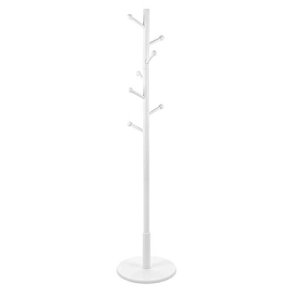 VASAGLE stumtjener, m. 7 afrundede kroge - hvid gummitr og MDF