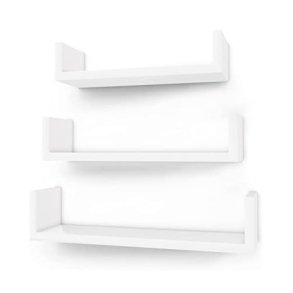 SONGMICS vghylde, m. usynlig montering - hvid hjglans MDF (st med 3)