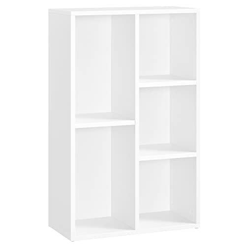 VASAGLE bogreol, m. 5 rum - hvid spnplade