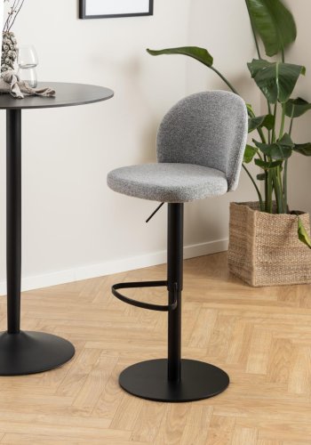 ACT NORDIC Patricia barstol, m. rygln, fodsttte, drejefunktion, gaspatron - gr stof og sort stl