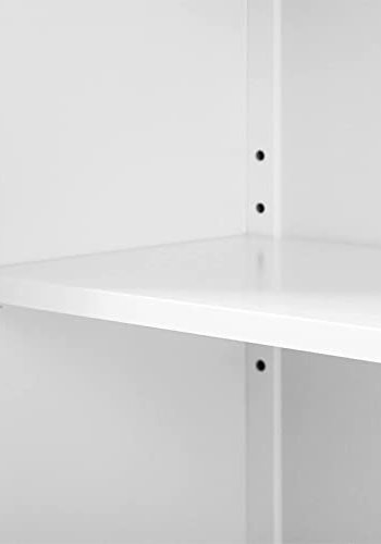 VASAGLE badevrelsesskab, m. 2 lger, 1 hjdejusterbar hylde og 1 skuffe - hvid MDF