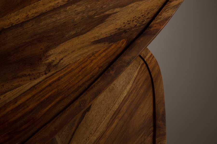 DUTCHBONE Sham sofabord, oval - brun sheesham tr og messing stl (st med 2)