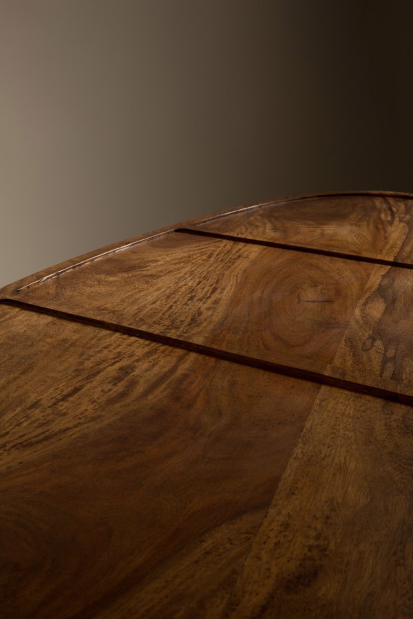 DUTCHBONE Sham sofabord, oval - brun sheesham tr og messing stl (st med 2)