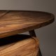 DUTCHBONE Sham sofabord, oval - brun sheesham tr og messing stl (st med 2)