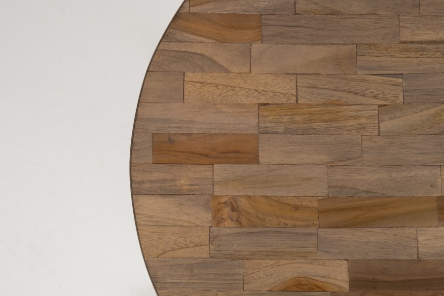 WHITE LABEL LIVING Suri sofabord, Large, rund - natur teaktr og metal (74)