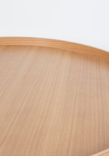 ZUIVER OAK bakkebord, rund - natur egetr og sort stl (78)