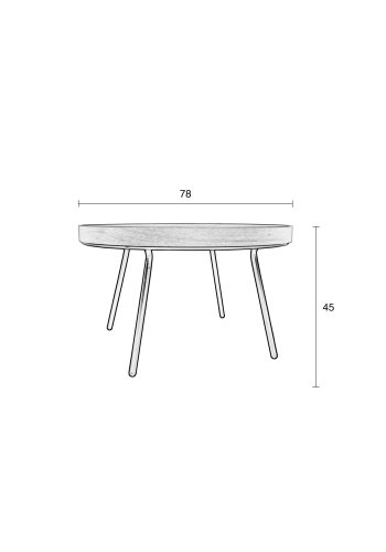 ZUIVER OAK bakkebord, rund - natur egetr og sort stl (78)