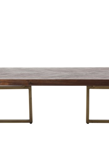 DUTCHBONE Klasse sofabord, sildeben, rektangulr - brun tr og guld stl (120x60)