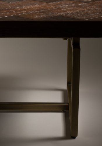 DUTCHBONE Klasse sofabord, sildeben, rektangulr - brun tr og guld stl (120x60)