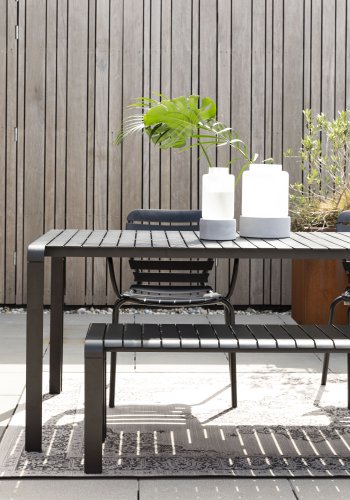 ZUIVER Vondel havebord, rektangulr - sort aluminium (168,5x87)