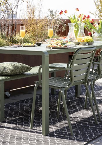 ZUIVER Vondel havebord, rektangulr - grn aluminium (214x97)