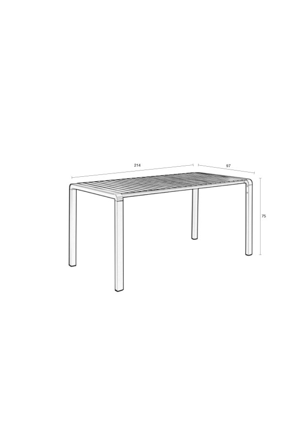 ZUIVER Vondel havebord, rektangulr - grn aluminium (214x97)