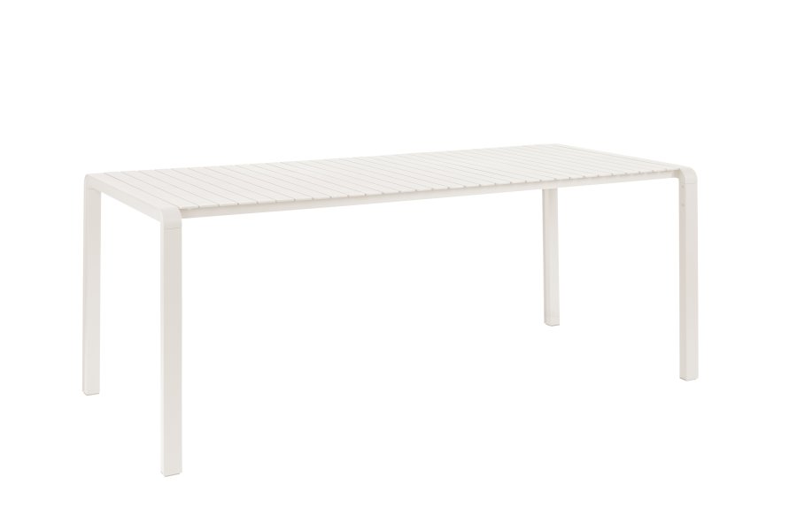 ZUIVER Vondel havebord, rektangulr - ler hvid aluminium (214x97)