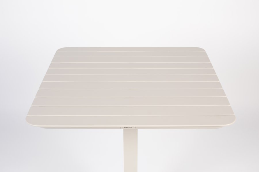 ZUIVER Vondel Bistro havebord, kvadratisk - ler hvid aluminium (71x71)