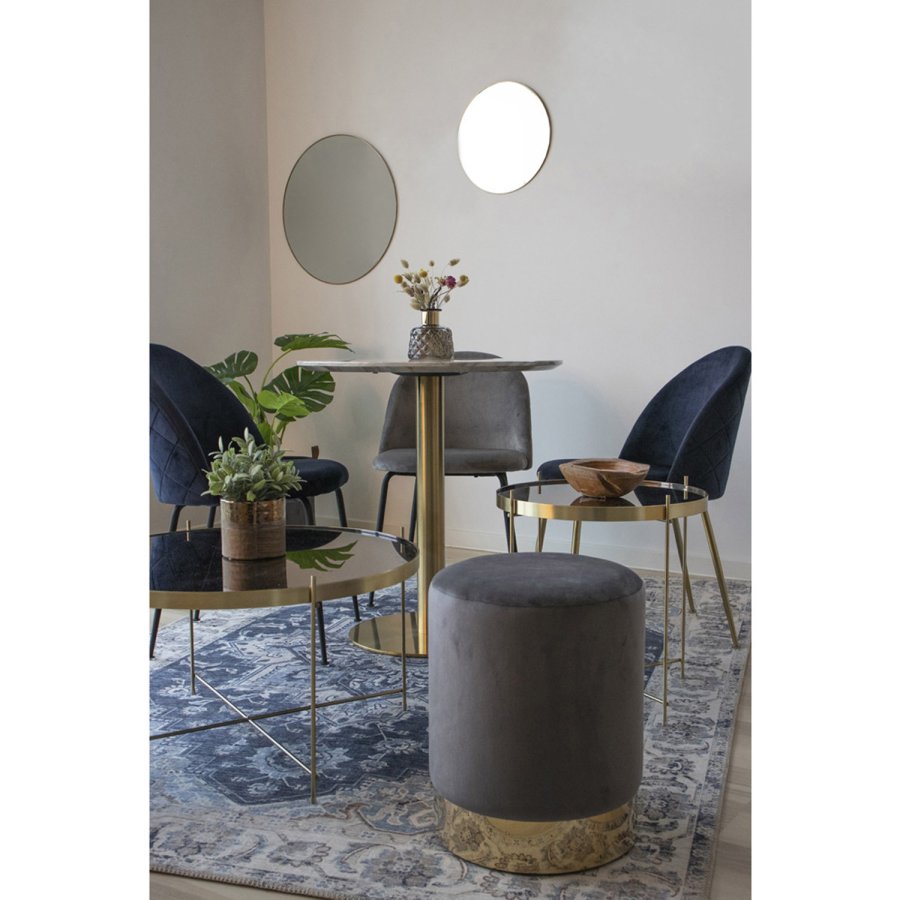 HOUSE NORDIC rund Bolzano spisebord - hvid tr og stl (70)