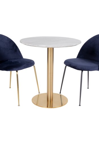 HOUSE NORDIC rund Bolzano spisebord - hvid tr og stl (70)