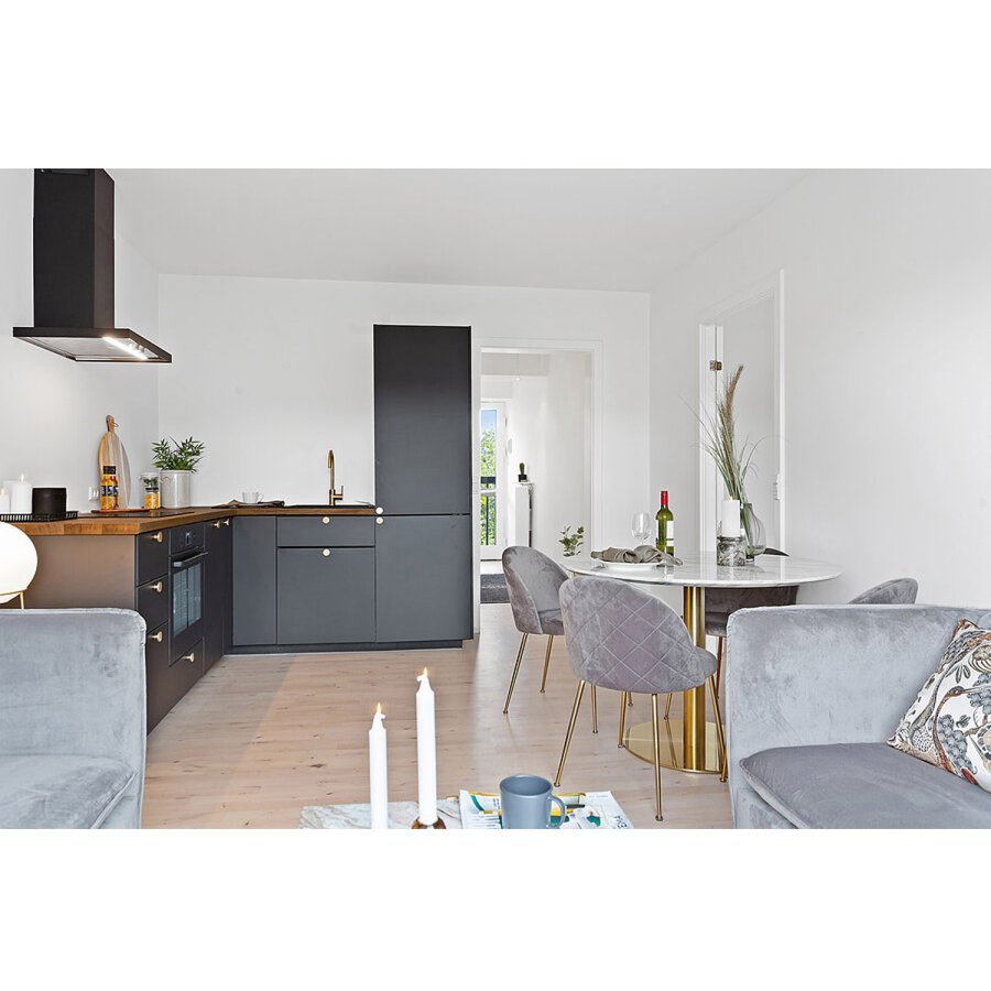 HOUSE NORDIC rund Bolzano spisebord - hvid tr og stl (90)