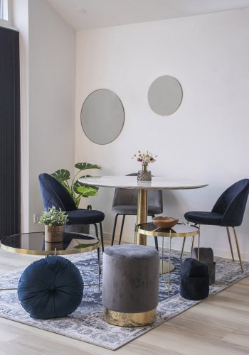 HOUSE NORDIC rund Bolzano spisebord - hvid tr og stl (110)