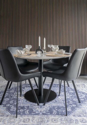 HOUSE NORDIC Bolzano spisebord - MDF med marmor look og sort stl (110)