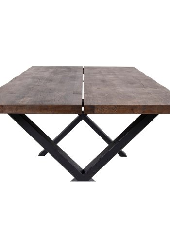 HOUSE NORDIC rektangulr Toulon spisebord - rget eg og metal (200x95)