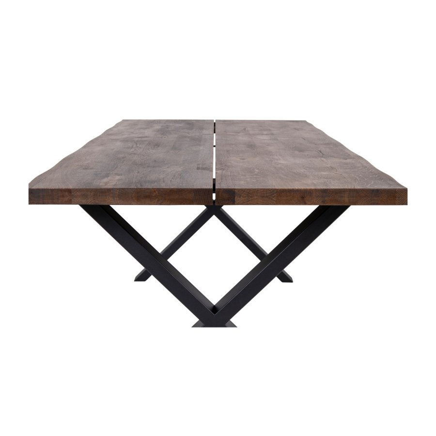 HOUSE NORDIC rektangulr Toulon spisebord - rget eg og metal (200x95)