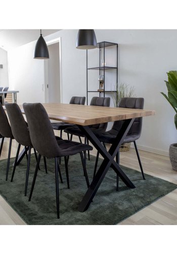 HOUSE NORDIC rektangulr Toulon spisebord - natur egetr og metal (200x95)