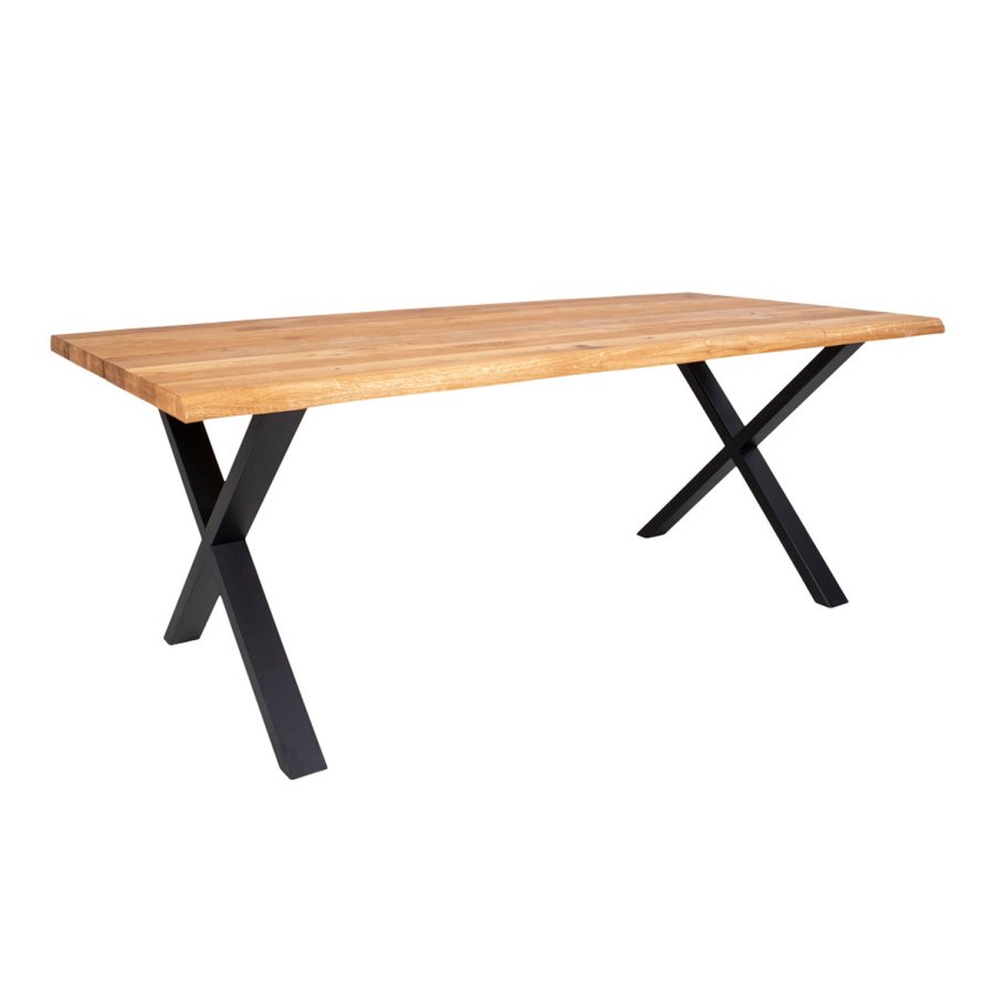 HOUSE NORDIC rektangulr Toulon spisebord - natur egetr og metal (200x95)