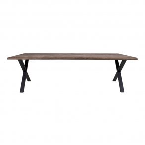 HOUSE NORDIC Toulon spisebord med blget kant - smoked olieret eg og metal (300x100)