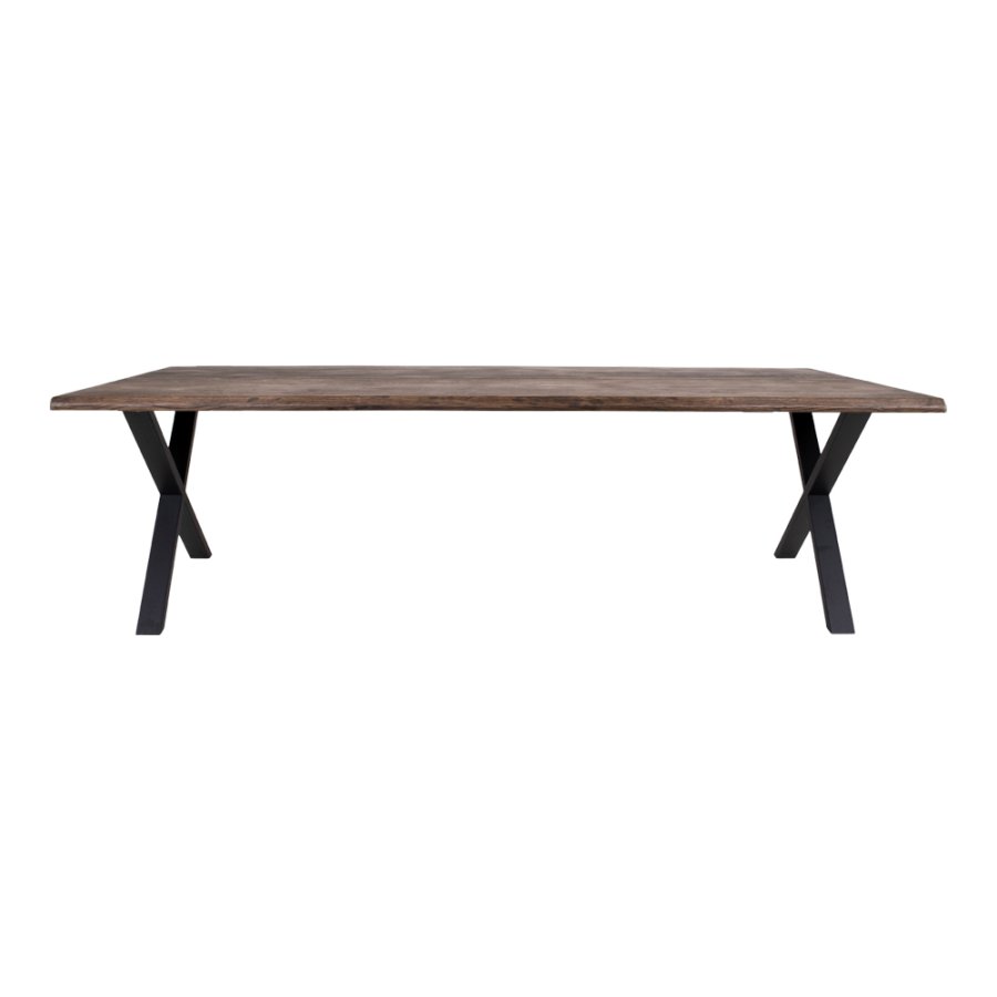 HOUSE NORDIC Toulon spisebord med blget kant - smoked olieret eg og metal (300x100)