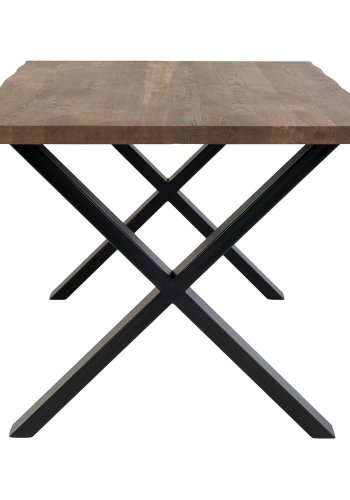 HOUSE NORDIC Toulon spisebord med blget kant - smoked olieret eg og metal (300x100)