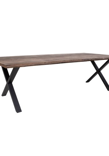 HOUSE NORDIC Toulon spisebord med blget kant - smoked olieret eg og metal (300x100)
