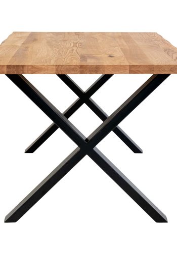 HOUSE NORDIC Toulon spisebord med blget kant - olieret eg og metal (300x100)
