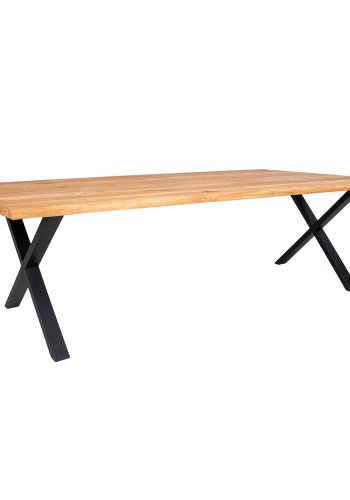 HOUSE NORDIC Toulon spisebord med blget kant - olieret eg og metal (300x100)