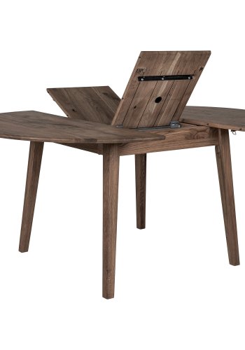 HOUSE NORDIC  Metz Spisebord - Spisebord, smoked olieret eg, indbygget tillgsplade med butterfly funktion 118x118-158x75 cm