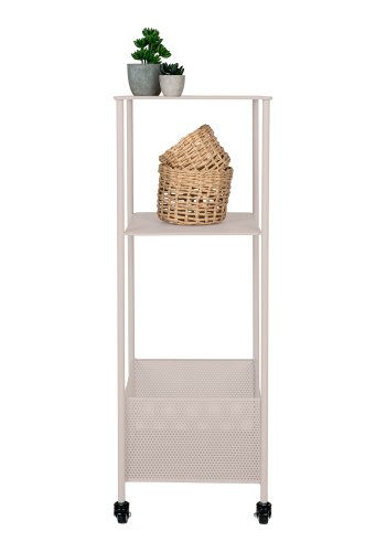 HOUSE NORDIC Metalvogn, stl, sand, 3 hylder, 35x35x100 cm