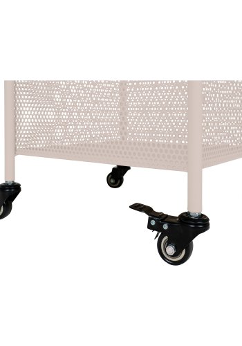 HOUSE NORDIC Metalvogn, stl, sand, 3 hylder, 35x35x100 cm