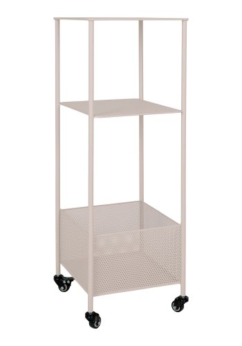 HOUSE NORDIC Metalvogn, stl, sand, 3 hylder, 35x35x100 cm