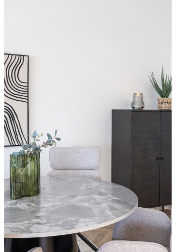 HOUSE NORDIC  Brito Spisebord - Spisebord, marmor look, gr, sort 120x75 cm