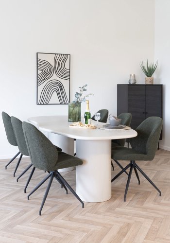 HOUSE NORDIC  Maranola Spisebord - Spisebord, cement look, lysegr 96x200x76 cm