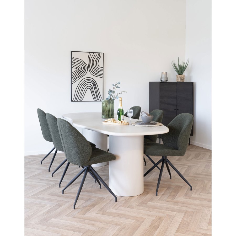 HOUSE NORDIC  Maranola Spisebord - Spisebord, cement look, lysegr 96x200x76 cm